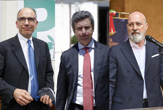 Enrico Letta, Andrea Orlando e Stefano Bonaccini Enrico Letta, Andrea Orlando e Stefano Bonaccini