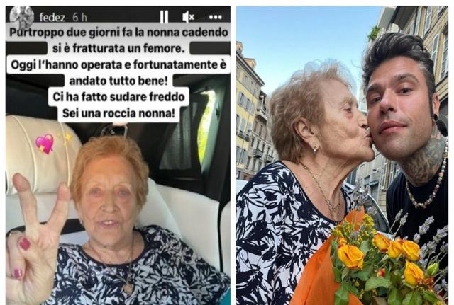 Fedez con nonna Luciana Fedez con nonna Luciana
