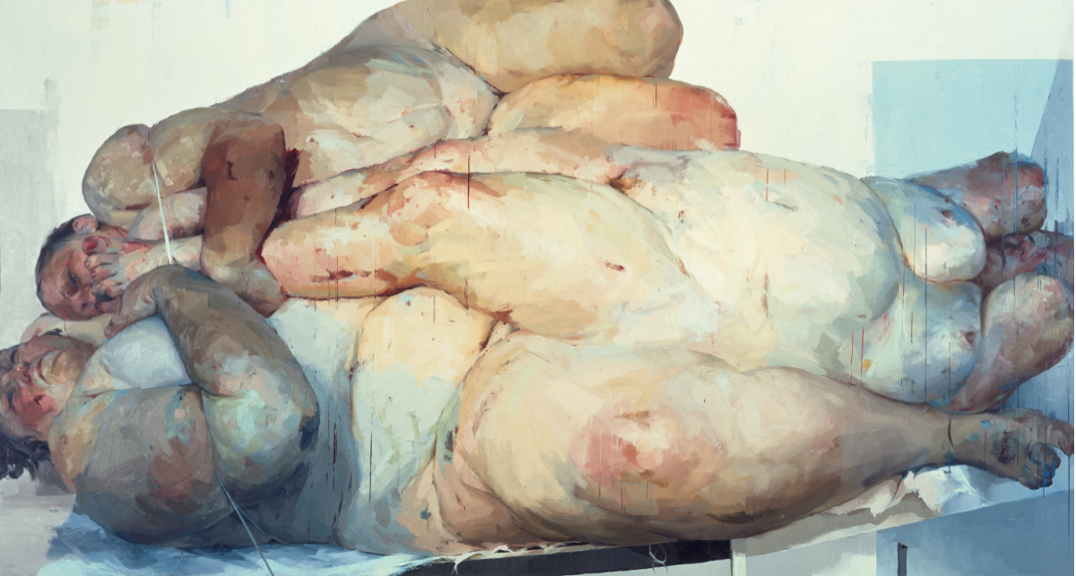 1) Jenny Saville, “Fulcrum”, 1999, Olio su tela, 261.6 x 487.7 cm, 103 x 192 in. © Jenny Saville. Tutti i diritti riservati, DACS 2021. Collezione privata. Courtesy Gagosian 1) Jenny Saville, “Fulcrum”, 1999, Olio su tela, 261.6 x 487.7 cm, 103 x 192 in. © Jenny Saville. Tutti i diritti riservati, DACS 2021. Collezione privata. Courtesy Gagosian