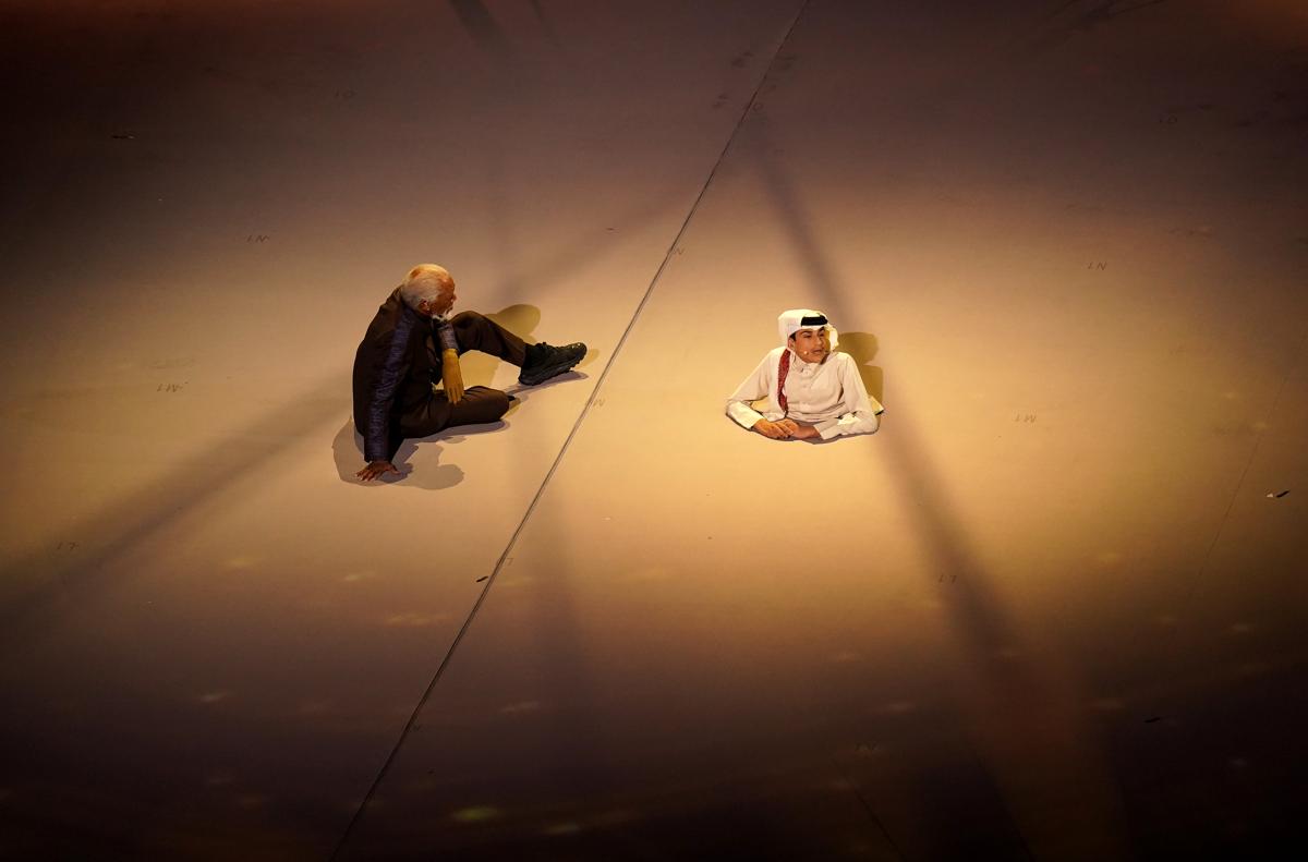 Ghanim Al-Muftah e Morgan Freeman (foto Lapresse) Ghanim Al-Muftah e Morgan Freeman (foto Lapresse)