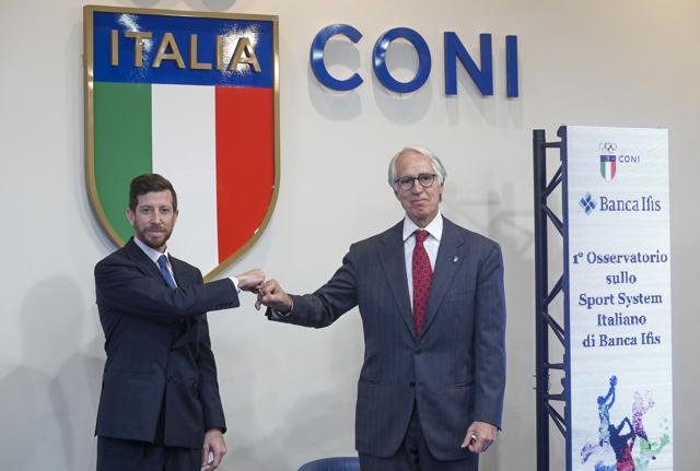 GIOVANNI MALAGO’ CONI ERNESTO FURSTENBERG FASSIO BANCA IFIS GIOVANNI MALAGO’ CONI ERNESTO FURSTENBERG FASSIO BANCA IFIS