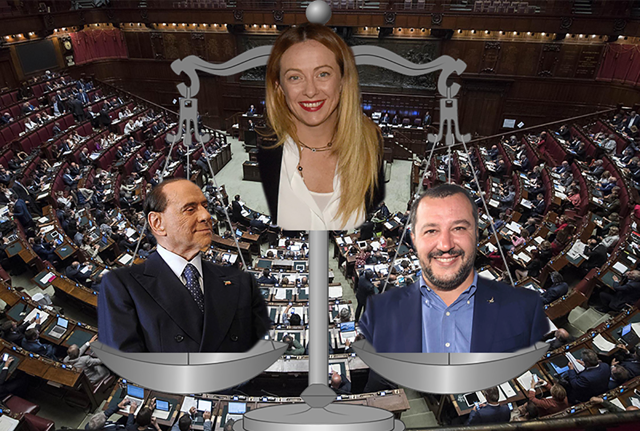 Silvio Berlusconi, Giorgia Meloni e Matteo Salvini Silvio Berlusconi, Giorgia Meloni e Matteo Salvini