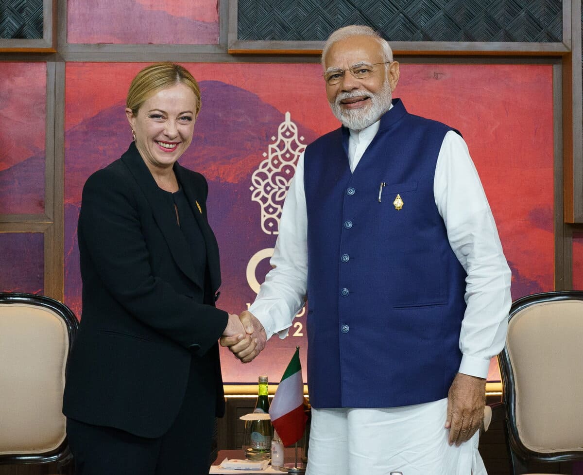 La premier italiana Giorgia Meloni e il presidente indiano Narendra Modi La premier italiana Giorgia Meloni e il presidente indiano Narendra Modi