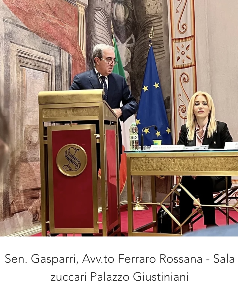 IL SENATORE GASPARRI E L'AVVOCATO ROSSANA FERRARO IL SENATORE GASPARRI E L'AVVOCATO ROSSANA FERRARO