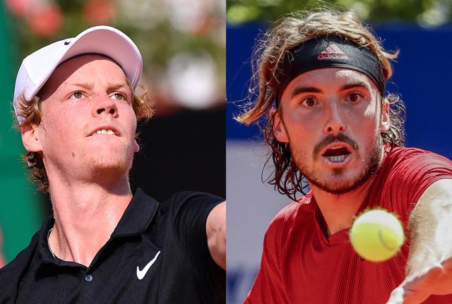 Jannik Sinner e Stefanos Tsitsipas Jannik Sinner e Stefanos Tsitsipas