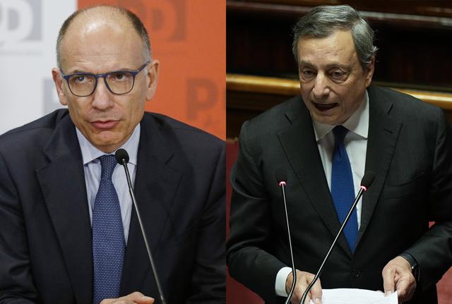 Enrico Letta e Mario Draghi Enrico Letta e Mario Draghi