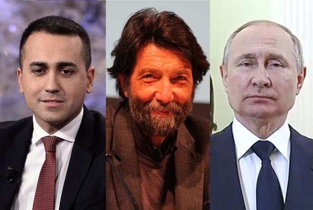 Luigi Di Maio, Massimo Cacciari, Vladimir Putin Luigi Di Maio, Massimo Cacciari, Vladimir Putin