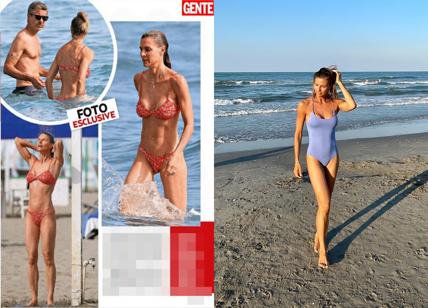 Martina Colombari, la doccia in spiaggia è bollente
