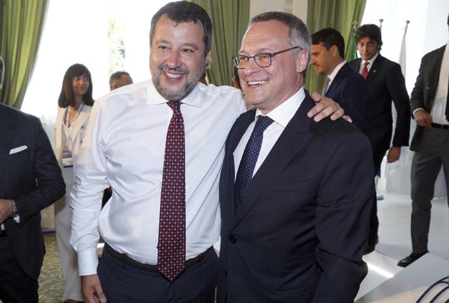 MATTEO SALVINI SEGRETARIO LEGA CARLO BONOMI PRESIDENTE CONFINDUSTRIA MATTEO SALVINI SEGRETARIO LEGA CARLO BONOMI PRESIDENTE CONFINDUSTRIA
