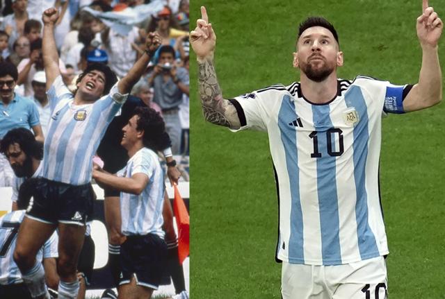 Maradona e Messi (foto Lapresse) Maradona e Messi (foto Lapresse)