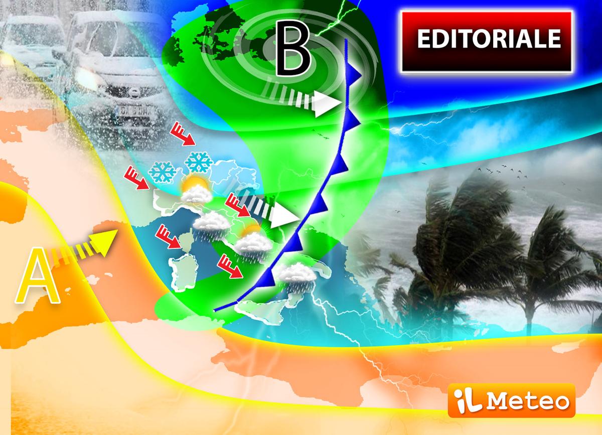 meteo previsioni italia coda tempesta eunice