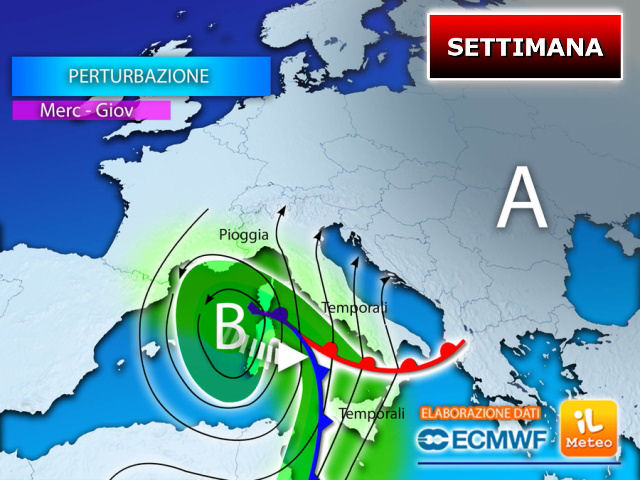 METEO PREVISIONI ITALIA MALTEMPO PIOGGIA