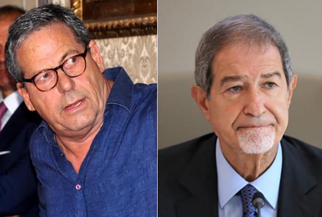 A sinistra Gianfranco Miccichè, presidente dell'Assemblea Regionale Siciliana. A destra Nello Musumeci, governatore della Regione Sicilia