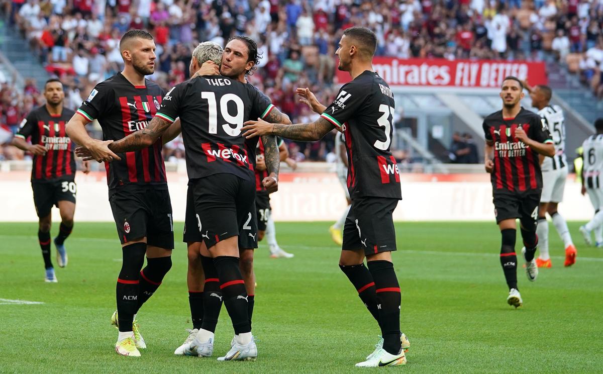 Theo Hernandez, Rebic, Calabria e Krunic (foto Lapresse)