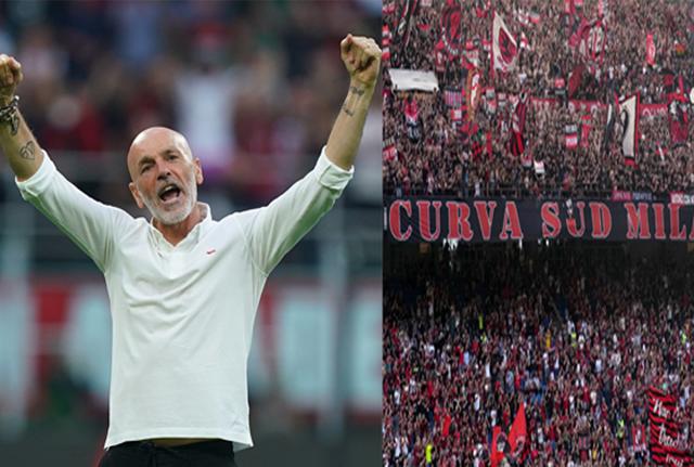 Pioli - Curva Milan (foto Lapresse) Pioli - Curva Milan (foto Lapresse)