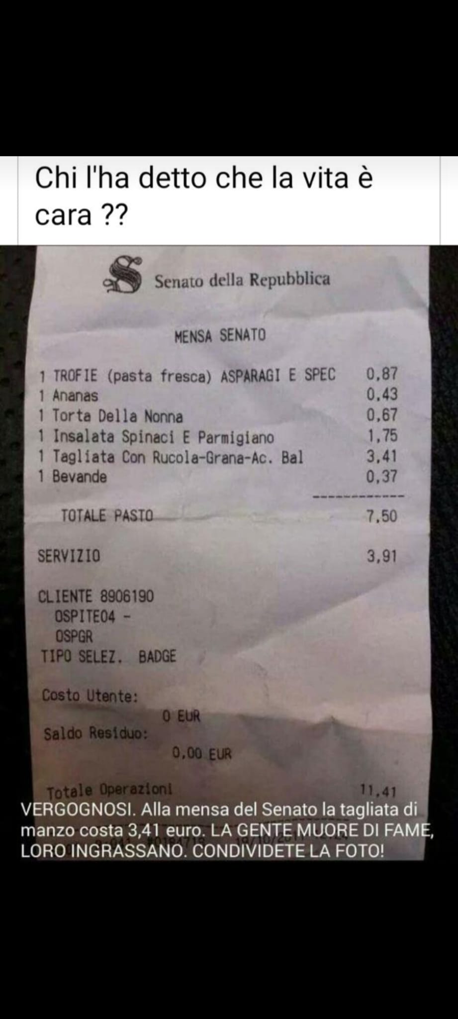 pranzo senato