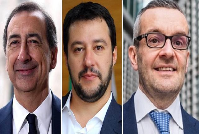 Beppe Sala, Matteo Salvini e Stefano Bolognini Beppe Sala, Matteo Salvini e Stefano Bolognini