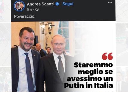 Scanzi attacca Salvini per la foto con Putin ma taglia Conte e Di Maio. Bufera
