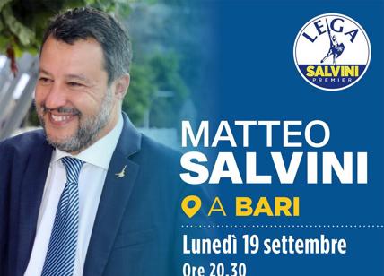Elezioni, Matteo Salvini a Bari: appuntamento a Largo 2 Giugno
