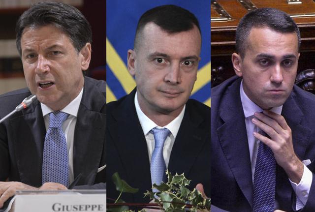 Giuseppe Conte, Rocco Casalino e Luigi Di Maio Giuseppe Conte, Rocco Casalino e Luigi Di Maio