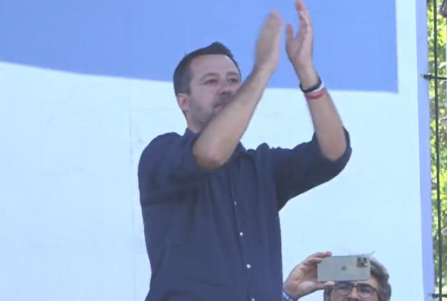 Matteo Salvini comizio a Pontida Matteo Salvini comizio a Pontida