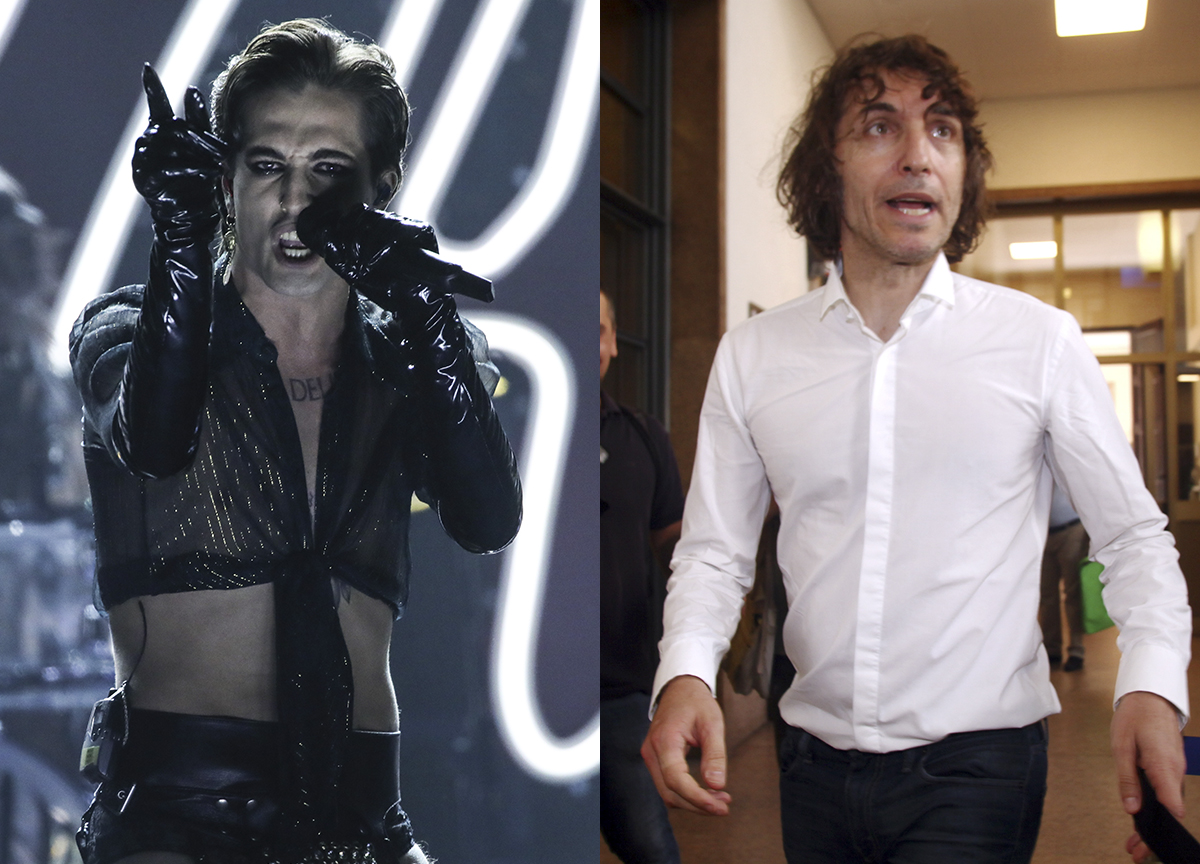 Damiano dei Maneskin e Giuseppe Cruciani Damiano dei Maneskin e Giuseppe Cruciani