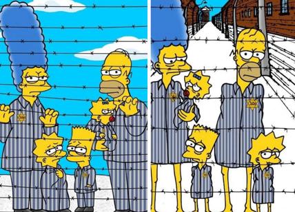I Simpsons deportati ad Auschwitz: murales shock a Milano. FOTO