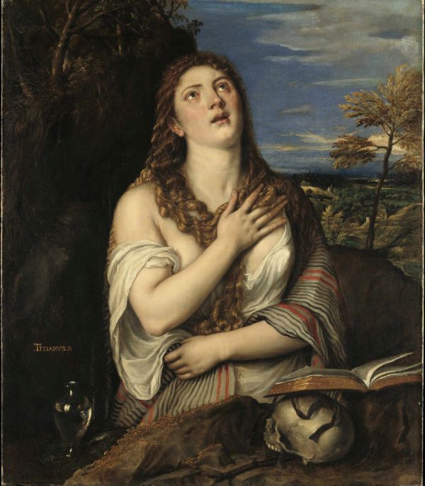 TIZIANO e bottega Maria Maddalena 1565 ca.   Stoccarda, Staatsgalerie Stuttgart