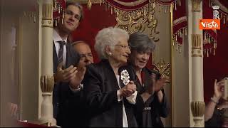 La senatrice a vita Liliana Segre alla Scala di Milano per la Prima