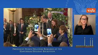 Biden e la First Lady alla cerimonia dell'Hanukkah