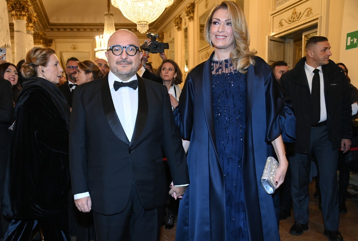 Il ministro alla Cultura Gennaro Sangiuliano e la moglie Federica Corsini