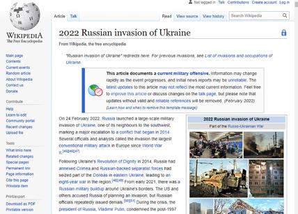 Guerra Russia-Ucraina, ultime notizie: Wikipedia e i nemici interni di Putin