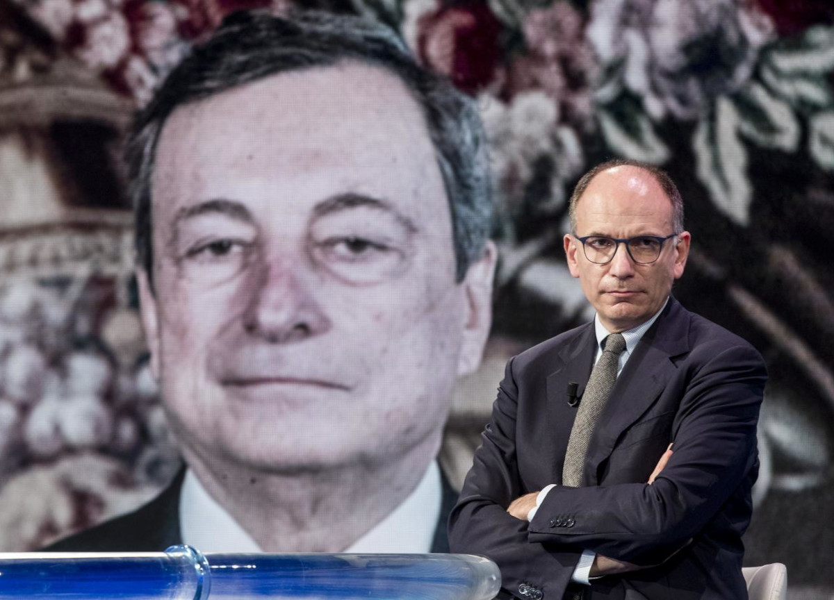 Mario Draghi ed Enrico Letta Mario Draghi ed Enrico Letta