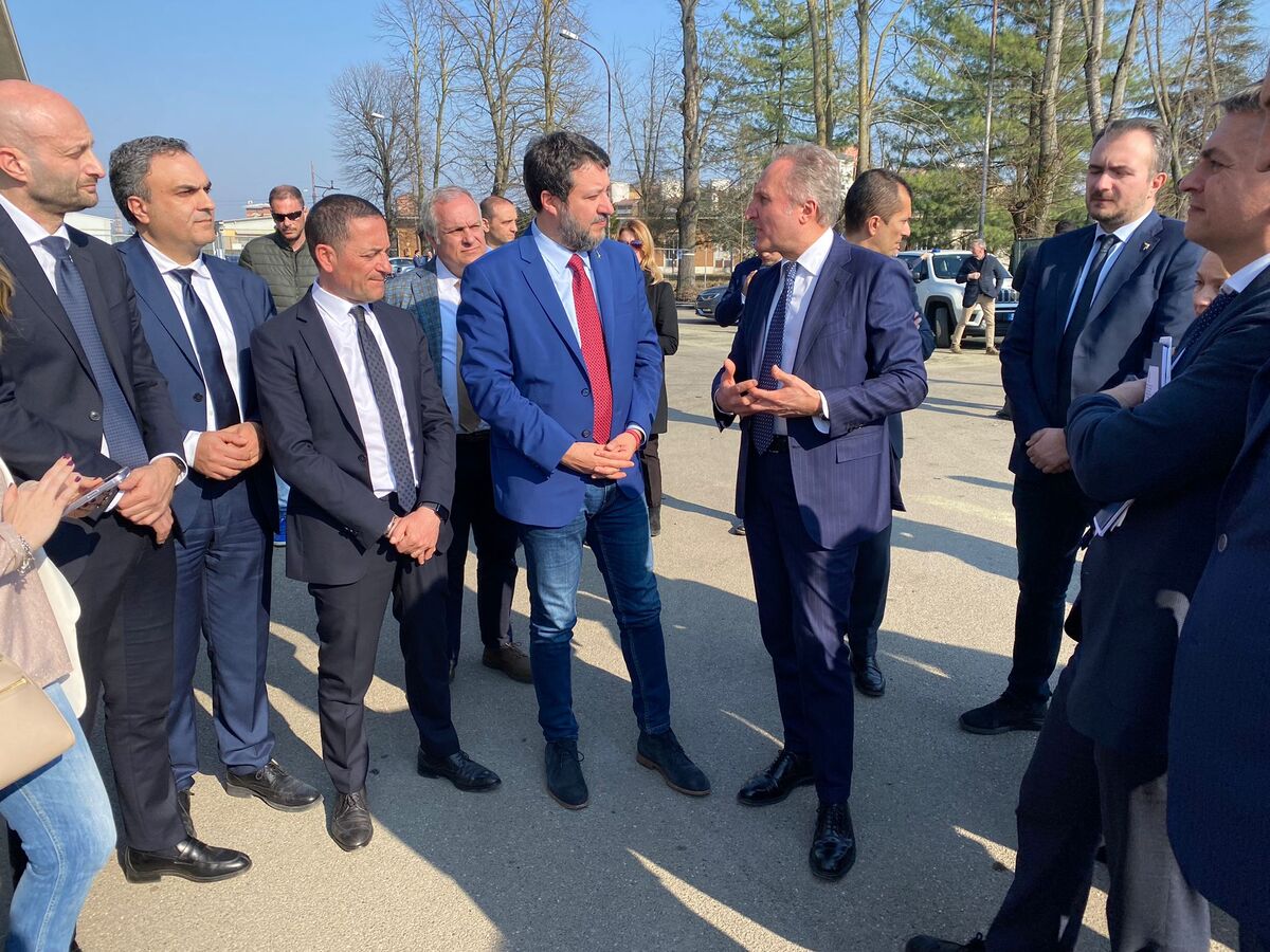 Arrivo Min. Salvini allo scalo Smistamento di Alessandria Arrivo Min. Salvini allo scalo Smistamento di Alessandria
