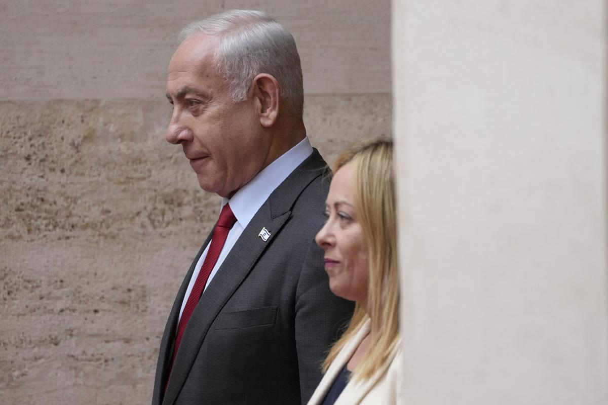 Giorgia Meloni incontra a Roma il premier israeliano Benjamin Netanyahu Giorgia Meloni incontra a Roma il premier israeliano Benjamin Netanyahu