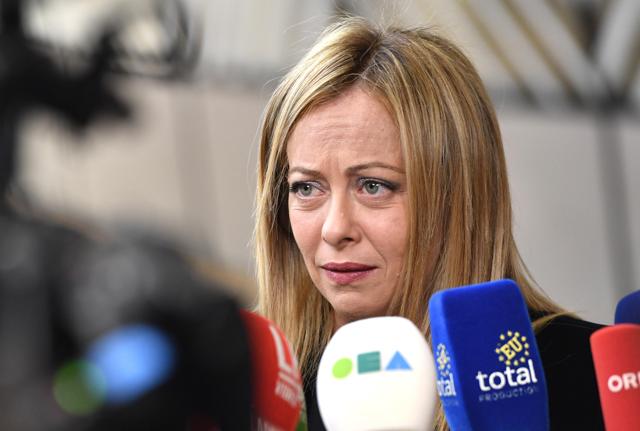 Gorgia Meloni arriva al Eu Summit a Bruxelles Gorgia Meloni arriva al Eu Summit a Bruxelles