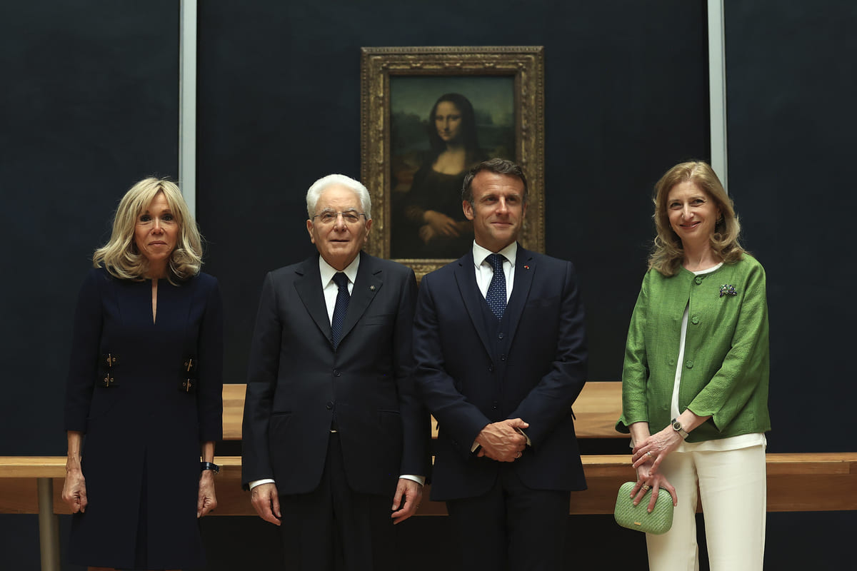Mattarella e Macron al Louvre Mattarella e Macron al Louvre