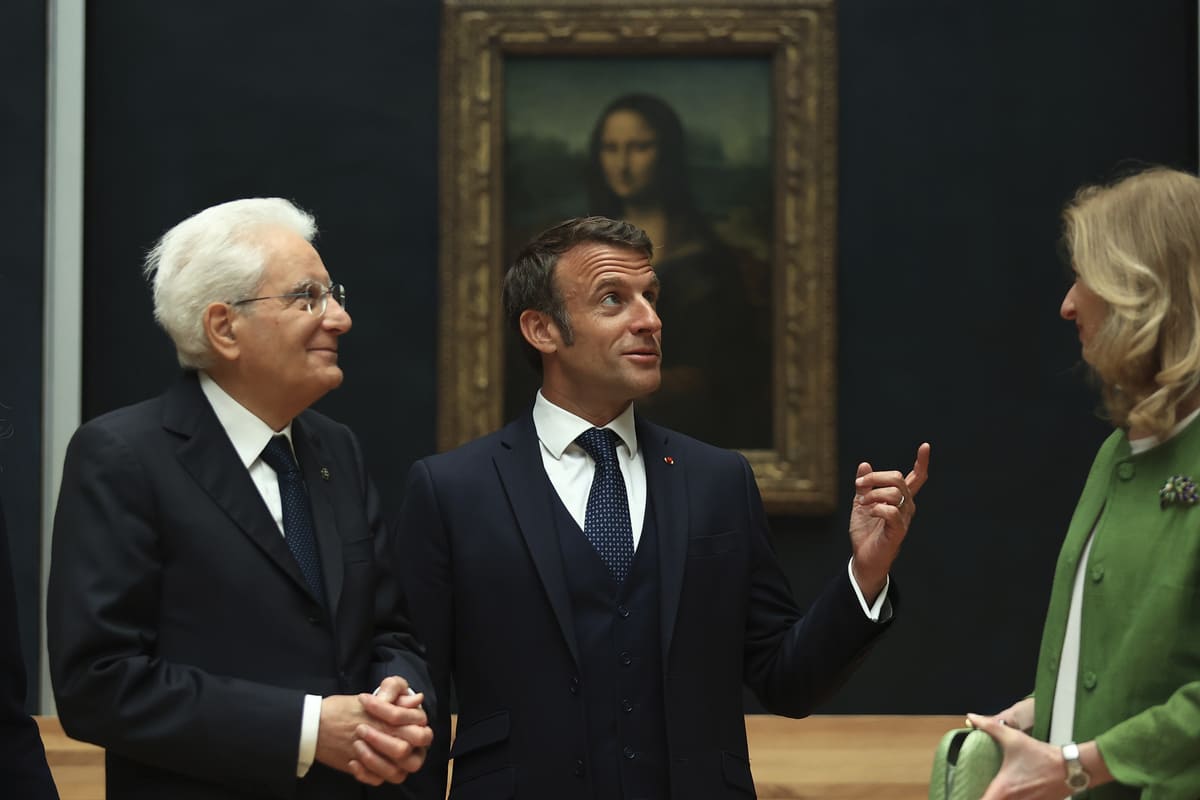 Mattarella e Macron al Louvre Mattarella e Macron al Louvre