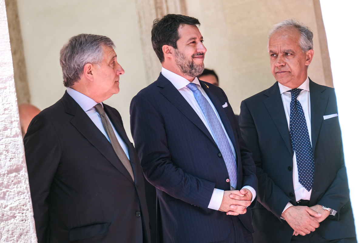 Antonio Tajani, Matteo Salvini e Matteo Piantedosi Antonio Tajani, Matteo Salvini e Matteo Piantedosi