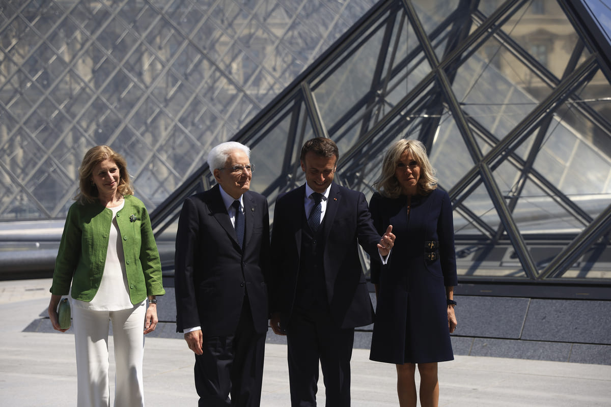 Mattarella e Macron al Louvre Mattarella e Macron al Louvre