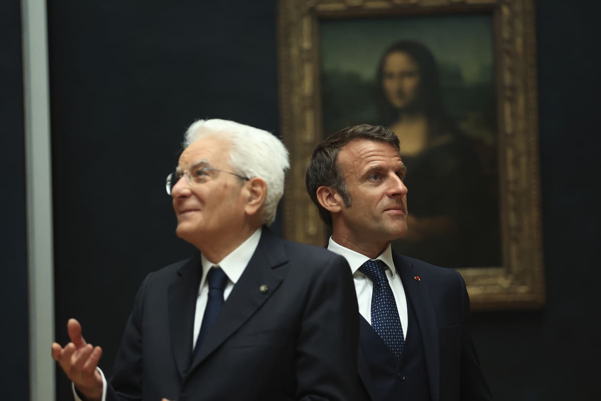 Mattarella e Macron al Louvre Mattarella e Macron al Louvre