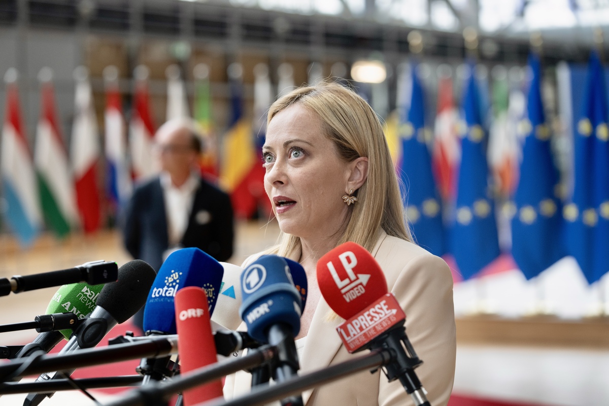 Giorgia Meloni al Consiglio Europeo a Bruxelles