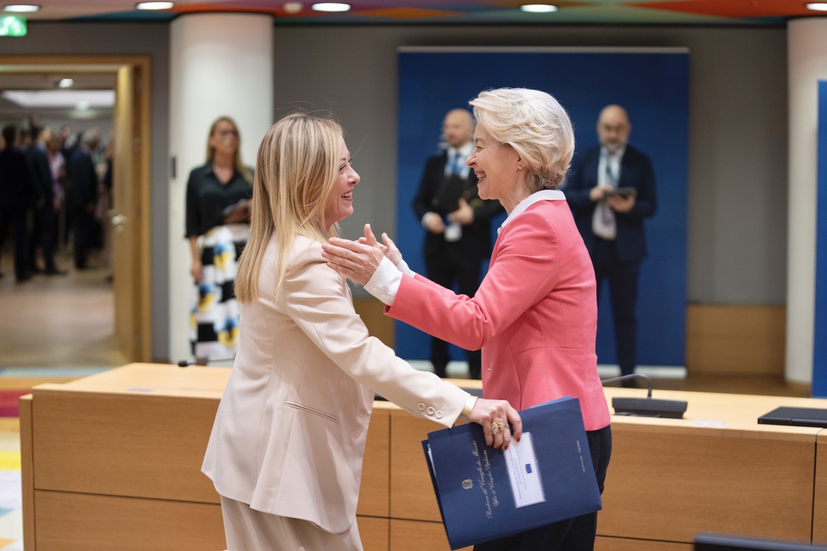 Giorgia Meloni al Consiglio Europeo a Bruxelles