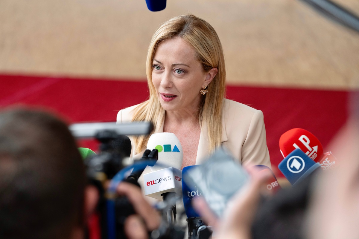 Giorgia Meloni al Consiglio Europeo a Bruxelles