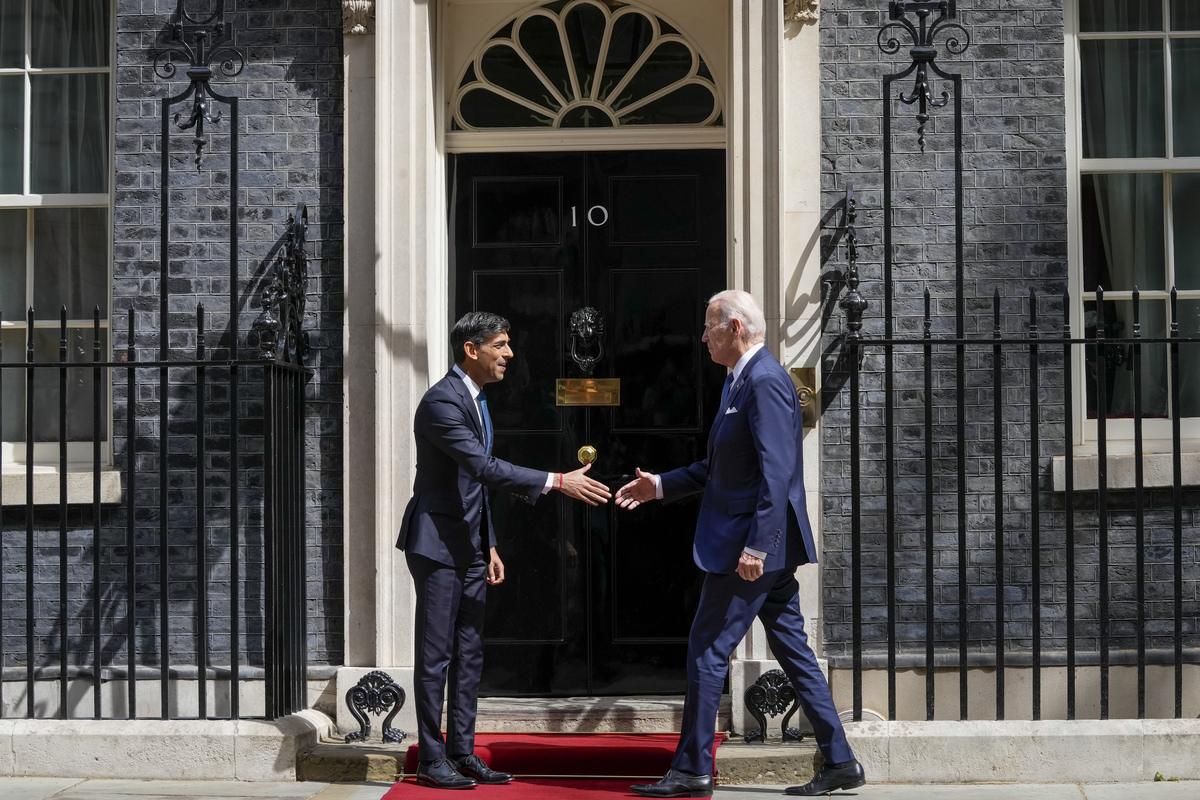 Joe Biden incontra Rishi Sunak a Downing Street