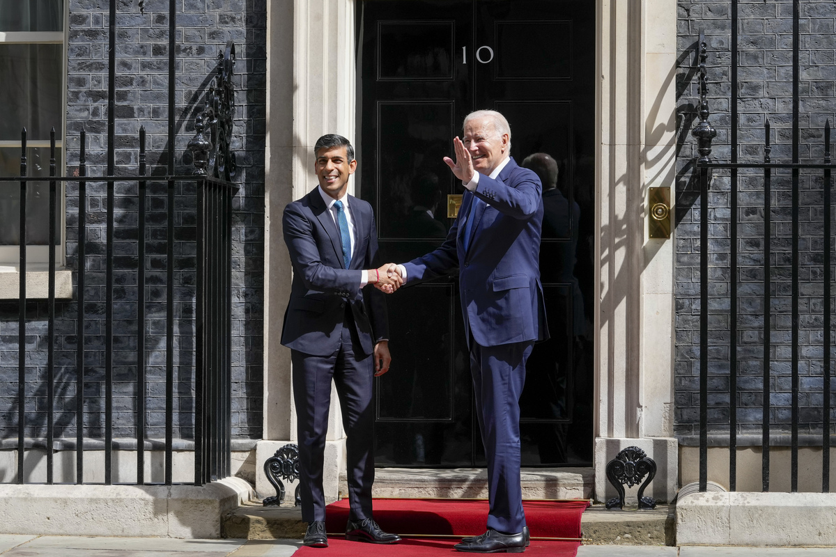 Joe Biden incontra Rishi Sunak a Downing Street