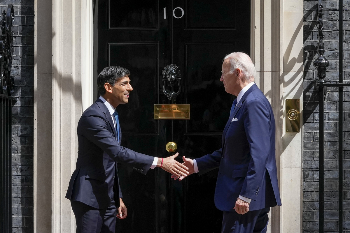 Joe Biden incontra Rishi Sunak a Downing Street