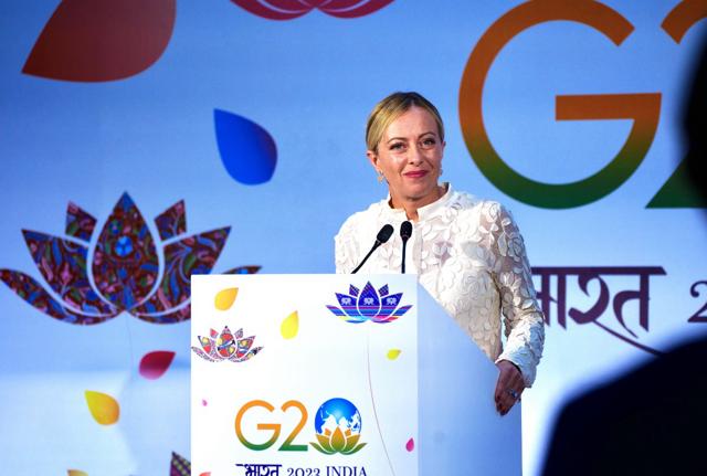 G20 Giorgia Meloni in conferenza stampa