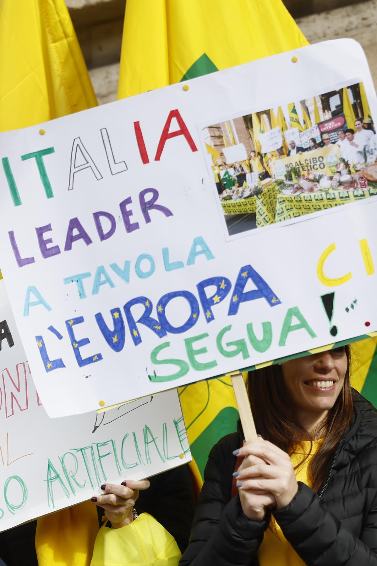 Manifestazione davanti a Palazzo Chigi di Coldiretti contro OGM Manifestazione davanti a Palazzo Chigi di Coldiretti contro OGM