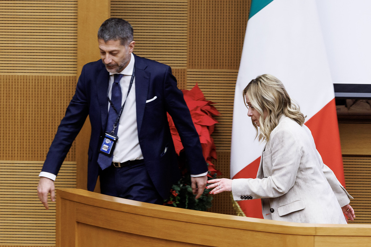 Conferenza stampa di fine anno del presidente del Consiglio Giorgia Meloni